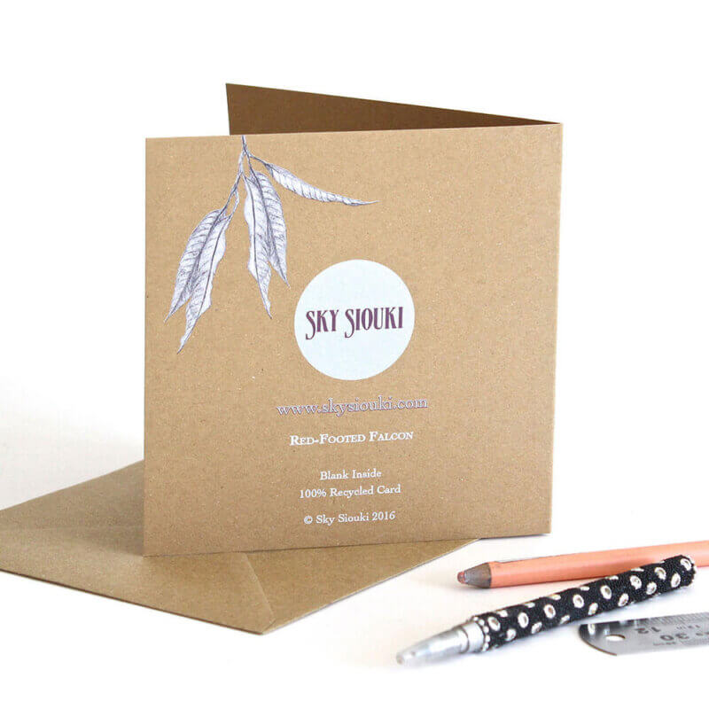 Red-Footed Falcon - Recycled Greeting Card - Image 2